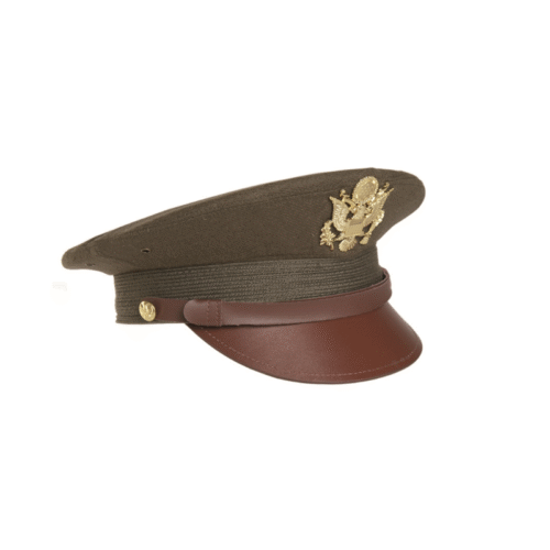 US Army Officers Visor Hat With Insignia OD